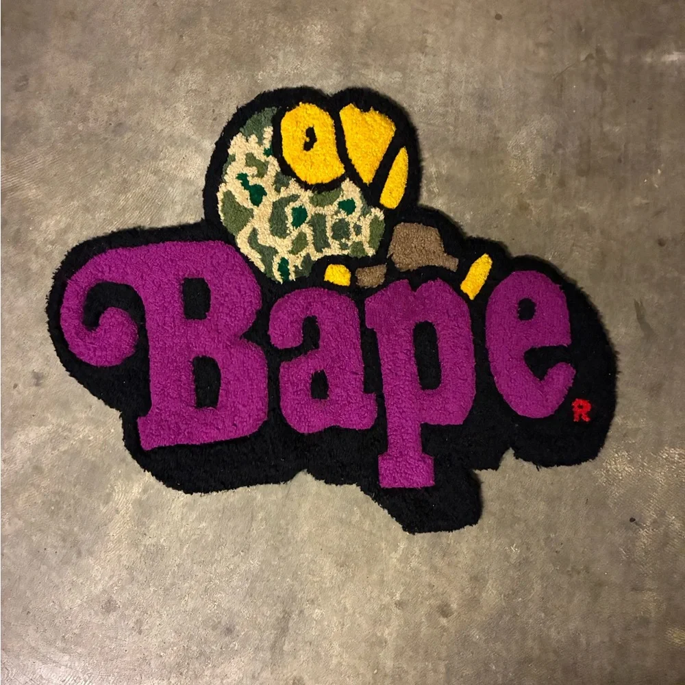 Bape Vibrant Purple and Black Bath Mat